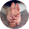 Yoga hands holding feet